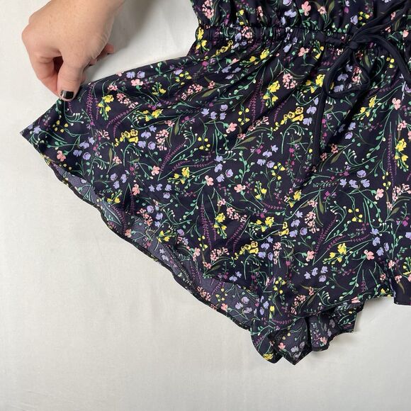 Victorias Secret Whimsy Fairy Dark Florals Shortie Romper Womens SIZE XS Ruffles - Picture 10 of 10